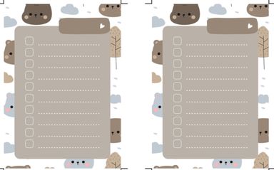 Brown Bear notepad A6 size (30 sheets)