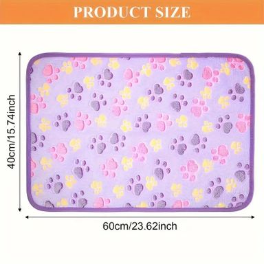 8-Pack Soft Plush Flannel Pet Blankets with Adorable Paw Print Patterns, Machine Washable Cozy Sleeping Mats for Small to Medium Dogs & Cats