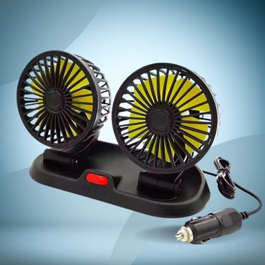 Ventilateur de Voiture antichaleur 12V à Double Tête Rotatif 360°