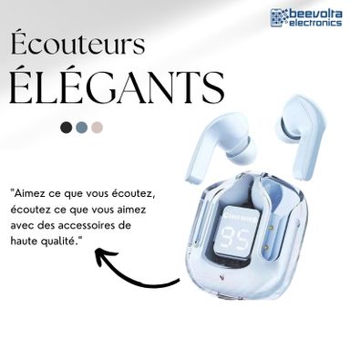 Écouteurs Blueatooth sans fil BT30 TWS: Son clair et design transparent