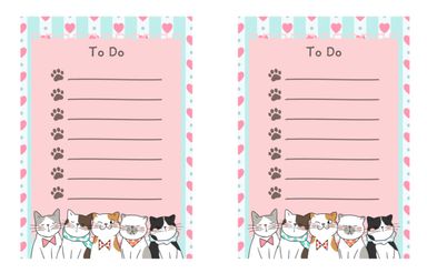 Catie and Friends Notepad 30 sheets A6 size (4.1 x 5.8 inches) assorted designs 