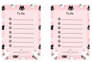 Black and white Cat Notepad 30 sheets A6 (4.1 x 5.8 ) 