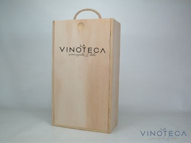 CAJA MADERA C/LOGO LA VINOTECA