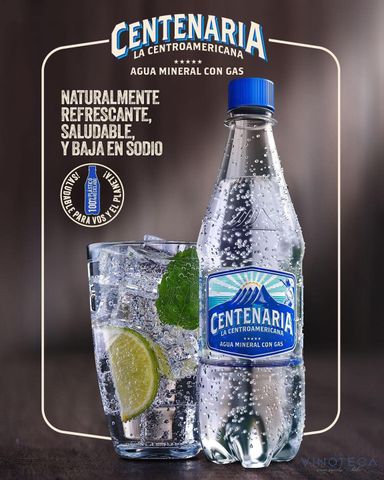 AGUA CENTENARIA MINERAL CON GAS