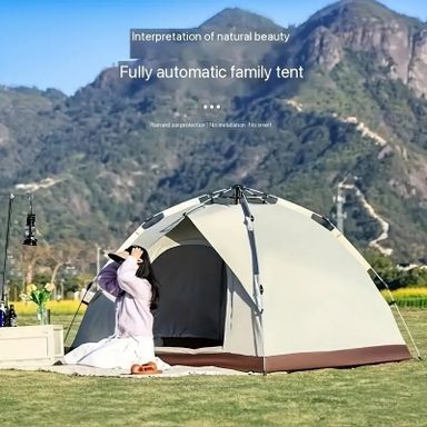 Fully Automatic 2-3 Person Double Layer Tent, Outdoor Camping Tent For Family Travel, Camping Supplies Free Installation