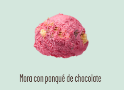 Helado artesanal Mora con panqué de chocolate 1/2 Litro