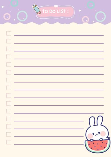 The Bunny Clover Notepad A6 4.1 x 5.8inches (30sheets)-to do list