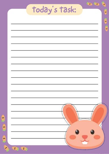 The Bunny Muffin Notepad A6 4.1 x 5.8 inches (30 sheets)-today’s task