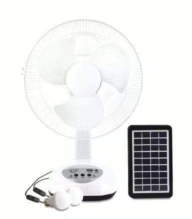  12 Inches Rechargeable Table Fan With Solar