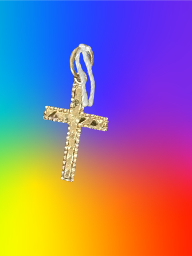 14k yellow gold cross pendant,0.40 gram