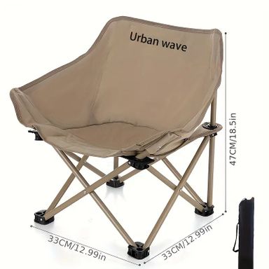 Portable Folding Chair for Outdoor Leisure - Stainless Steel Frame, Cotton Canvas, Sponge Padding - Ideal for Camping, Fishing, Picnics & Beach