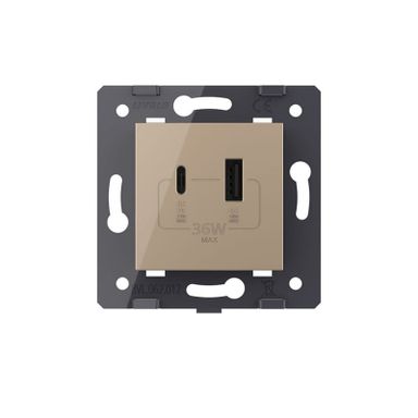 Mécanisme simple 36W USB A+B doré