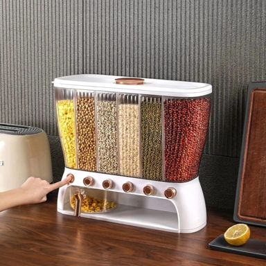 Acrylic Partitioned Rice/Cereal Dispenser 