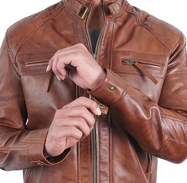 Leather Jackets for Men Fashion - Quilted Shoulders Mens Leather Jacket