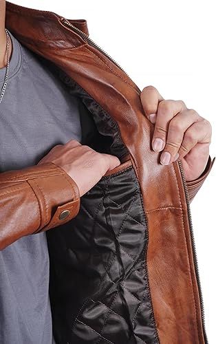 Leather Jackets for Men Fashion - Quilted Shoulders Mens Leather Jacket