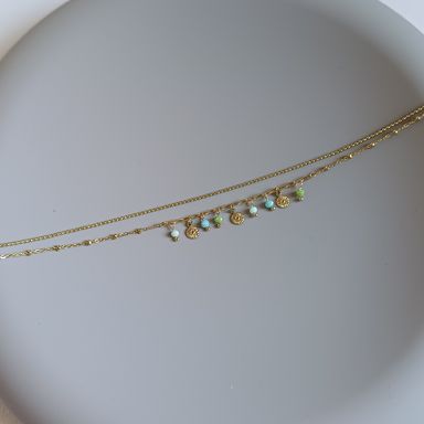 Coins and Beads Anklet Bracelet 