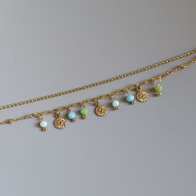 Coins and Beads Anklet Bracelet 