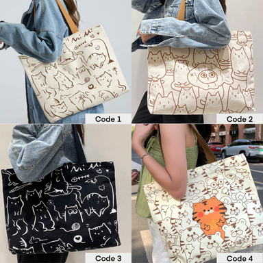 Cat Themed Tote Bag 