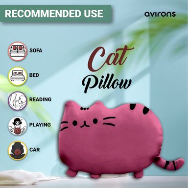 Cat Shape Kids Pillow for Kids Pink Color