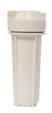  10 Inch Water Filter Housing, White, ¼ Inch Port, Double O-Ring