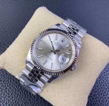 Super Clone Datejust 36 Silver Baton Dial