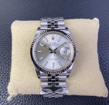 Super Clone Datejust 36 Silver Baton Dial