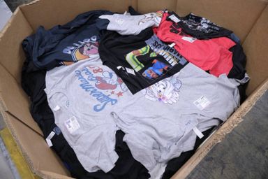 Irregulars Unmanifested Pallets of Assorted Licensed T Shirts for Men, Women & Children 