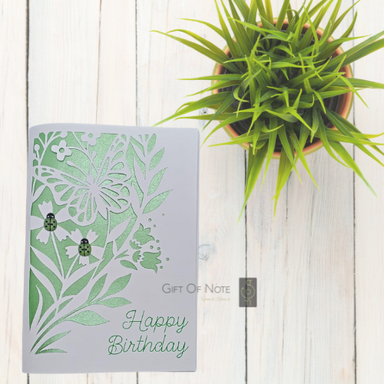 Floral Green Insert Birthday Card