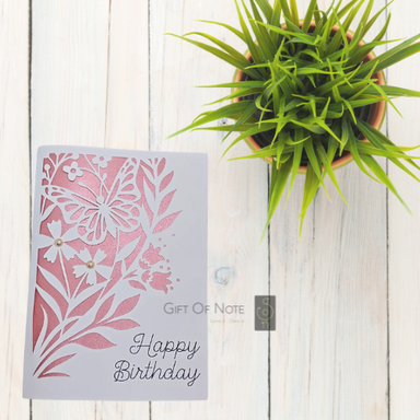 Floral Pink Insert Birthday Card