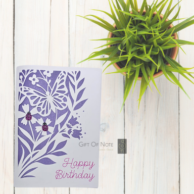 Floral Purple Insert Birthday Card