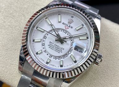 Super Clone Sky-Dweller 42MM Stainless Steel, White Dial, Oyster