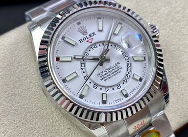 Super Clone Sky-Dweller 42MM Stainless Steel, White Dial, Oyster