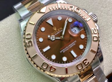 Super Clone Yatch-Master 126621 904L Steel Brown Dial 3D Rose Gold Bezel Rose Gold & Steel Two Tone Bracelet