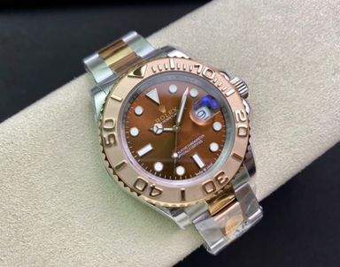 Super Clone Yatch-Master 126621 904L Steel Brown Dial 3D Rose Gold Bezel Rose Gold & Steel Two Tone Bracelet