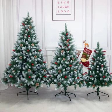 Christmas tree with pine cones and berry