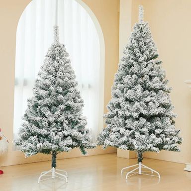 Snow flocked Xmas tree