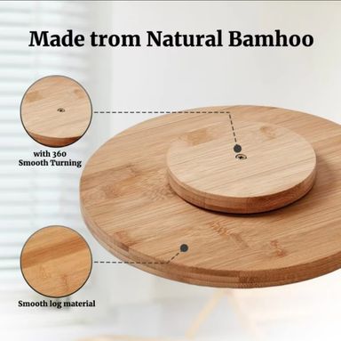 Single layer Bamboo rotating spice rack