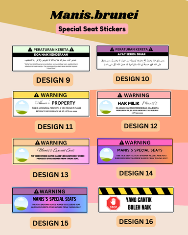 Special Seat Stickers (5Pcs)