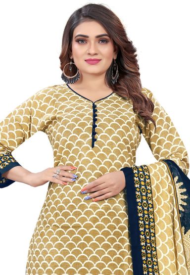 Merira Cotton Blend Printed Readymade Salwar Suit Ready to Wear Floral Print Kurta, Salwar & Dupatta Set