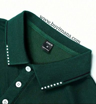 Homme Men Contrast Piping Polo Shirt (Medium & Large)