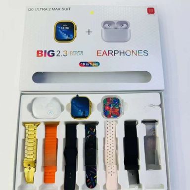 i20 Ultra Max Suit Ecouteur + Montre connectée (6 Bracelets inclus) 