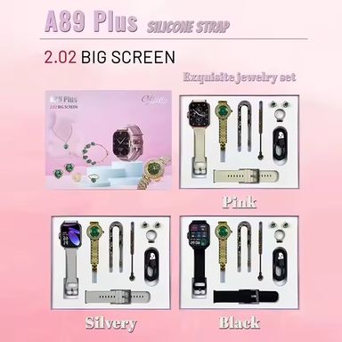 A89 PLUS  Montre connectée, coliers et bracelets Femme 