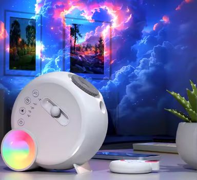 O-Shape Galaxy Projector Lamp with Bluetooth Speaker