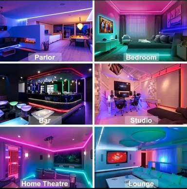 RGB LED Wall Strip Light Smart SMD 5050 Bluetooth Music Sync Flexible Tape Diode Ribbon TV Backlight APP Control