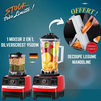 Mixeur Silver Crest 2 en 1 – Puissance 9500W + 1 Découpe-légume OFFERT !