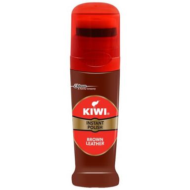 Kiwi Liquid Instant Polish - Brown Leather, 75 ml