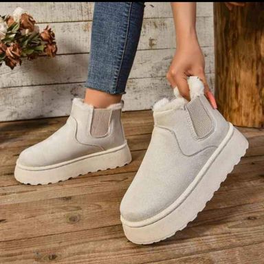 Bottes de neige courtes en peluche pour femmes