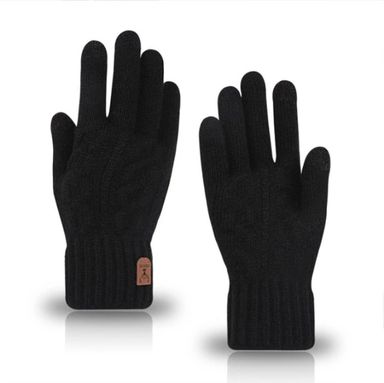 Gants tricotés en laine polaire unisexe