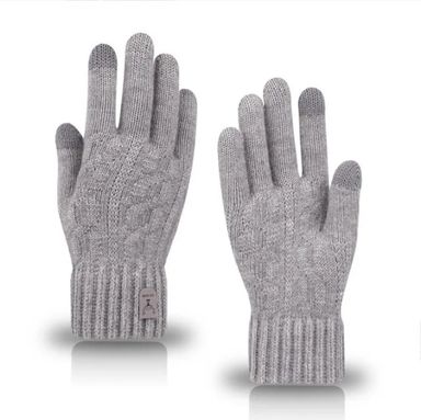 Gants tricotés en laine polaire unisexe