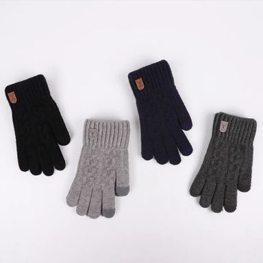 Gants tricotés en laine polaire unisexe